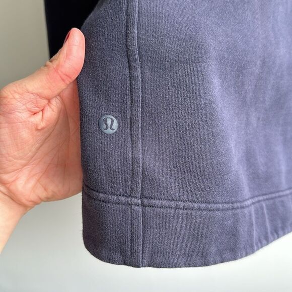 lululemon Wind Down Pullover Cotton Hoodie Navy Sz4 - Picture 13 of 14